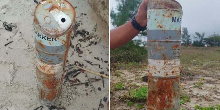 Sinalizador militar é encontrado em praia de SP e mobiliza Gate